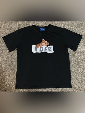 ADER Error Black Teddy Logo Short Sleeve Tee